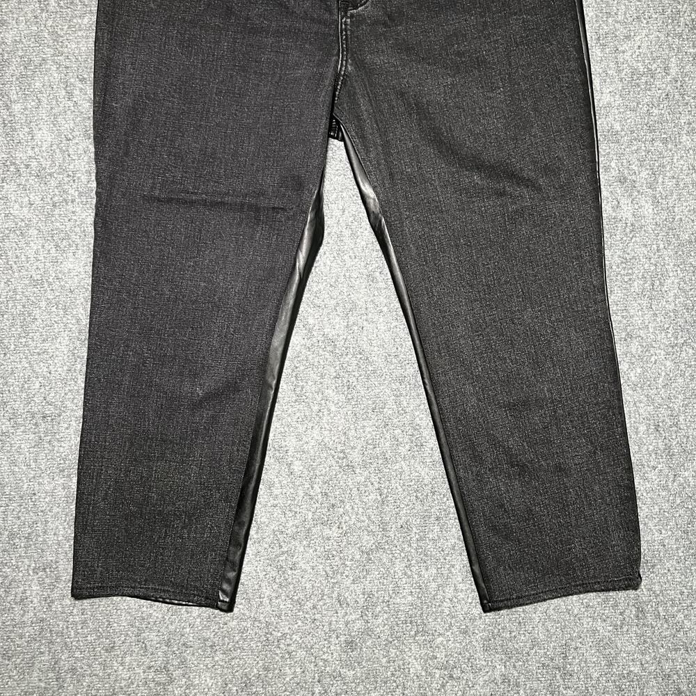 Abercrombie & Fitch‎ Ultra High Rise Ankle Straight Jeans Faux Leather 34/18R - Picture 2 of 12
